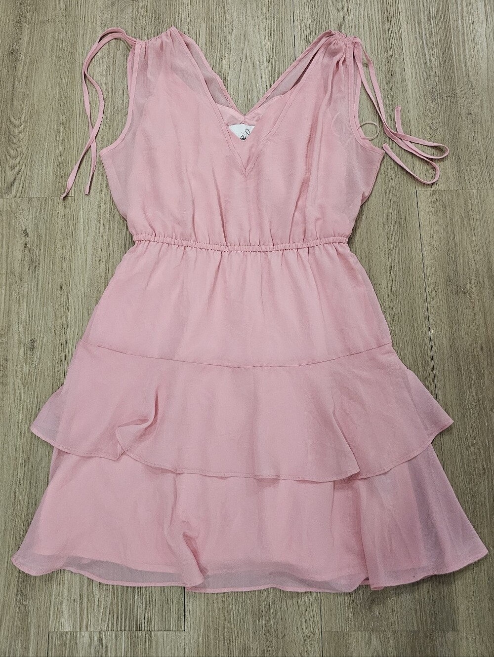 NWT Sam Edelman Pink Chiffon Tiered Ruffle Tie Shoulder Mini Dress Size #4 & #6